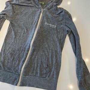 Pure Barre grey zip up hoodie
